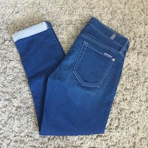 7 for all mankind - Skinny crop & roll jeans