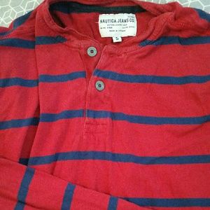 Men's red and blue small long sleeve shirt