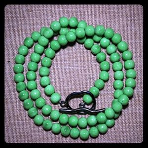 Long Limestone necklace with Gunmetal Clasp