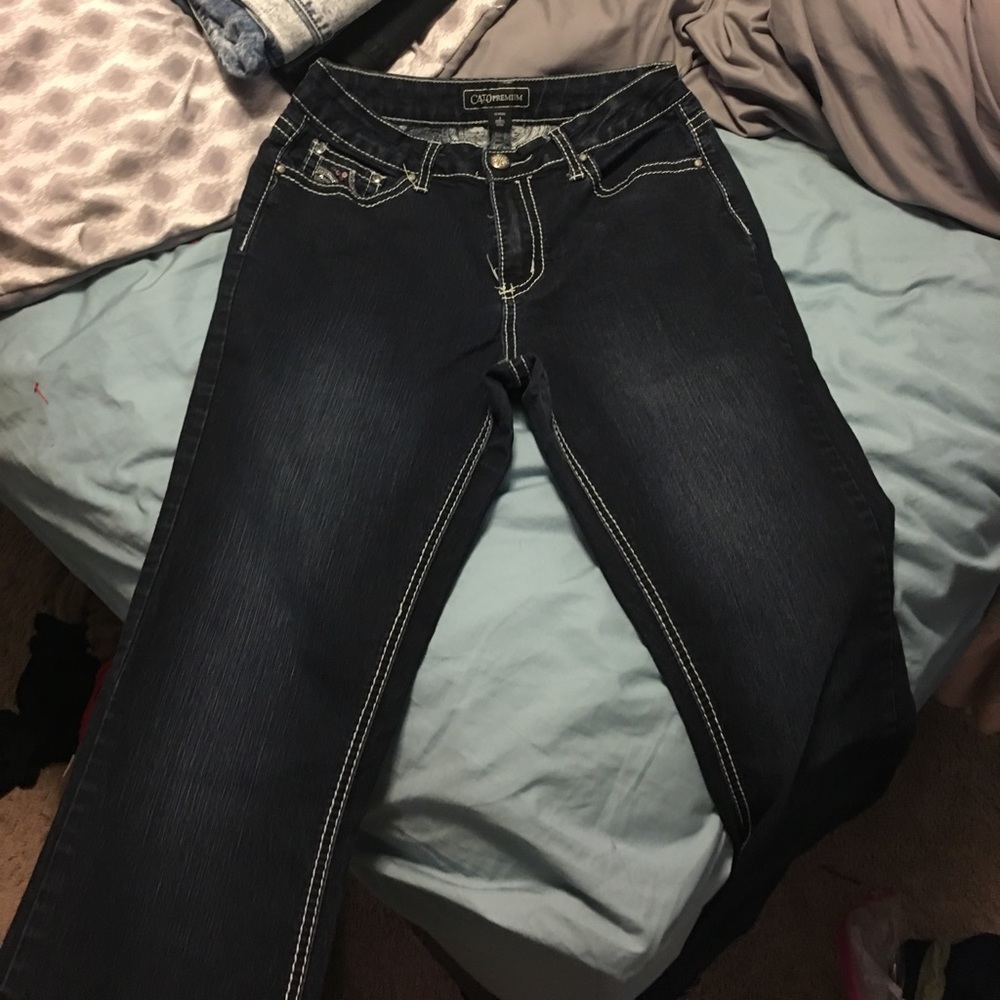 Dark blue jeans