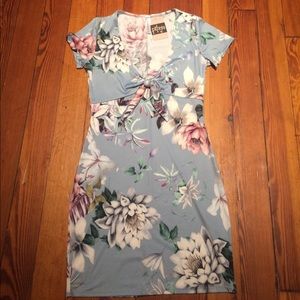 Hibiscus Tie Bust Fitted Dress
