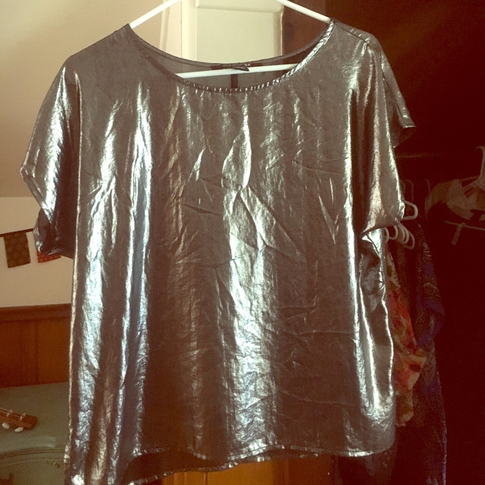 Shimmery Silver Top