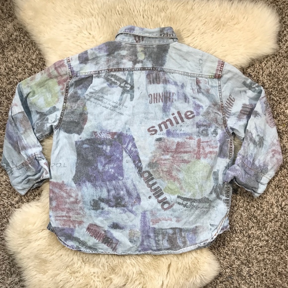 Blue Denim Distressed Vintage Button Up Chico's - Picture 8 of 8