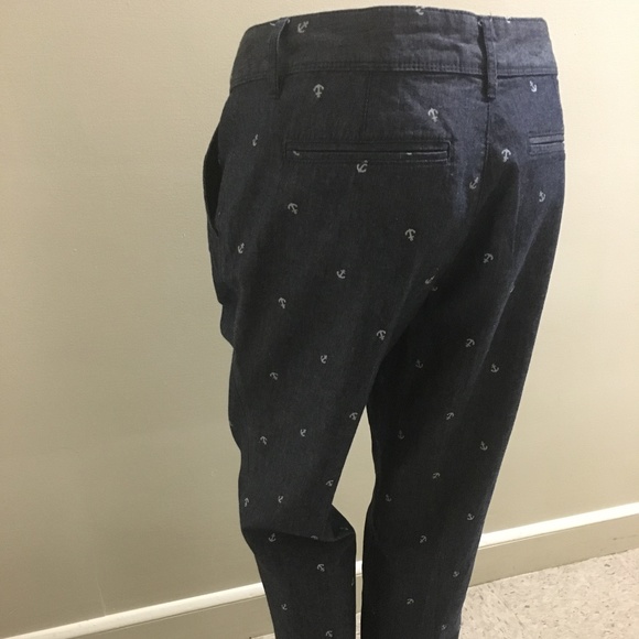 100% Cotton Anchor Print Fit Ankle Pants - Picture 4 of 8