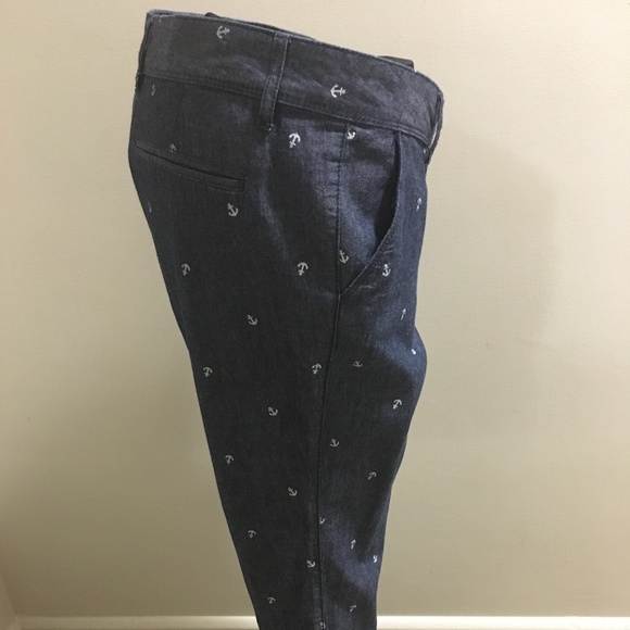 100% Cotton Anchor Print Fit Ankle Pants - Picture 6 of 8