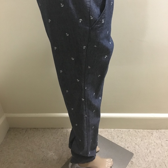 100% Cotton Anchor Print Fit Ankle Pants - Picture 7 of 8