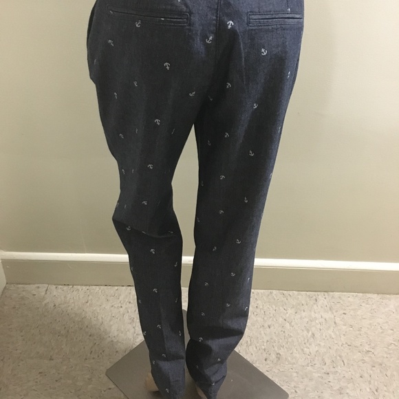 100% Cotton Anchor Print Fit Ankle Pants - Picture 5 of 8