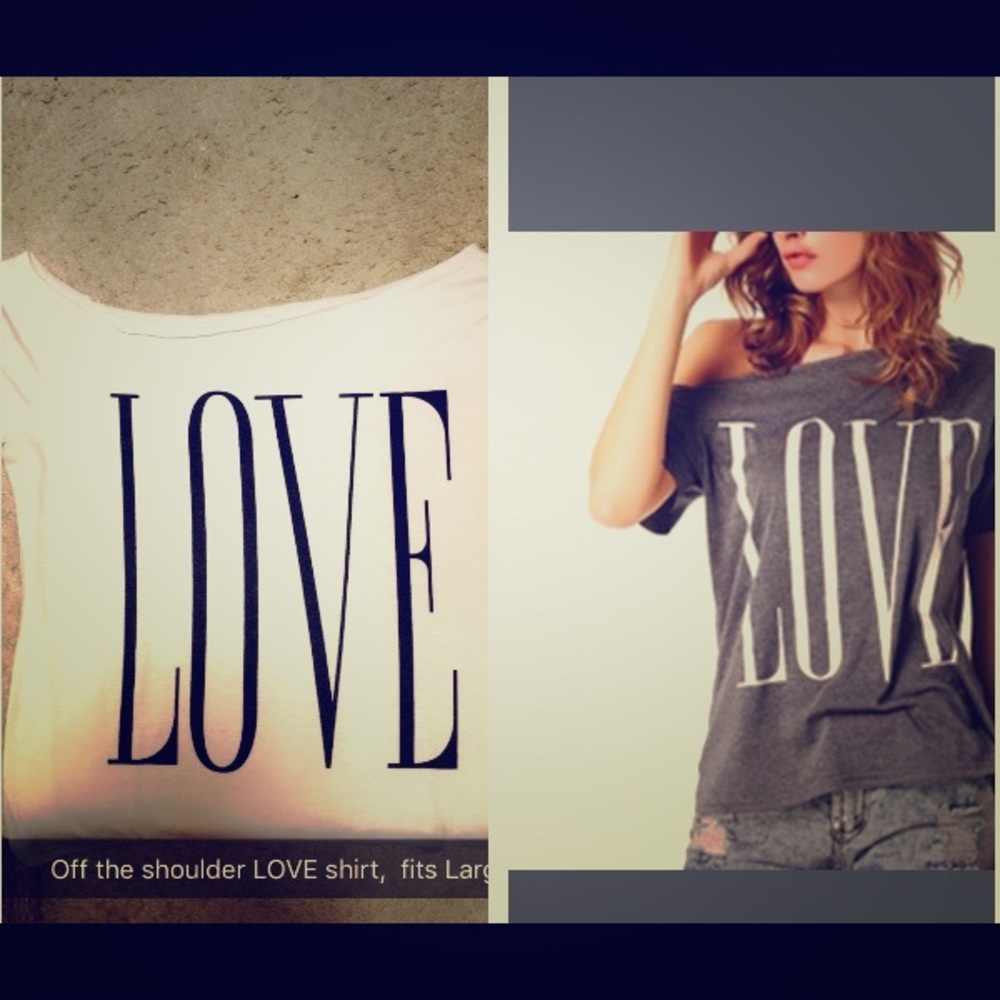 LOVE off the shoulder shirt Size XXL, fits a Large
