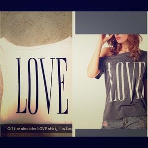 LOVE off the shoulder shirt Size XXL, fits a Large