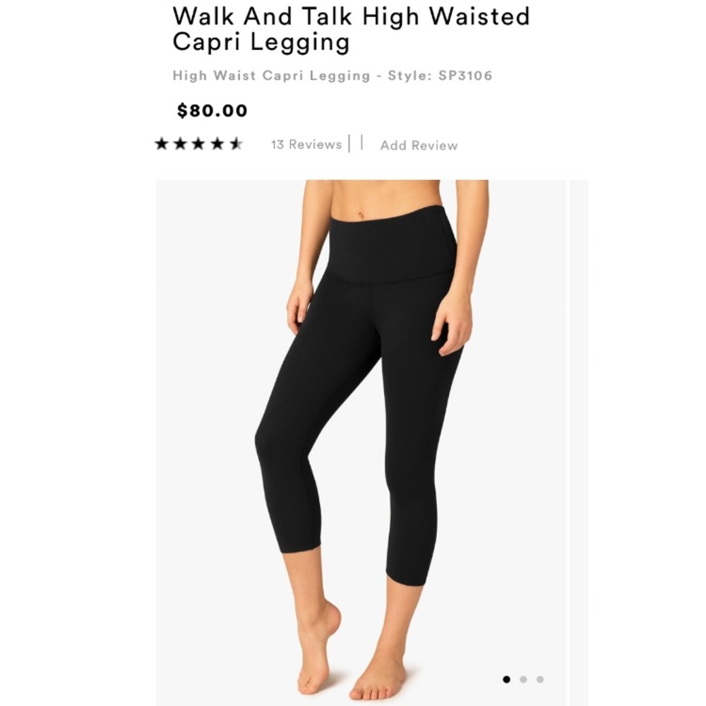 NWT- Beyond Yoga Black Capris. Small