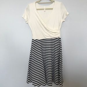 Modcloth Botanical Breakfast Dress in Black stripe