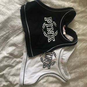 2 Pink high neck sports bras