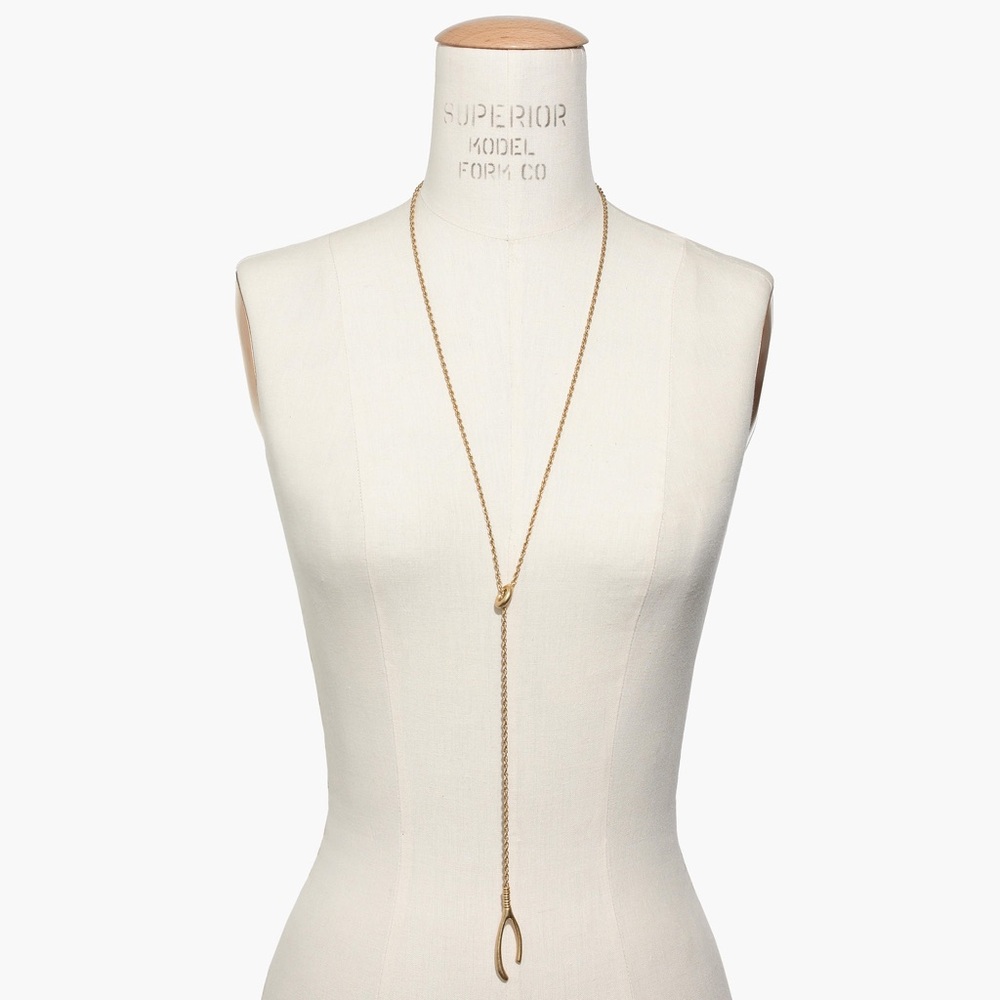 Madewell Wishbone Lariat Necklace - Picture 1 of 2