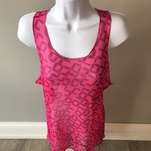 Brooks Pink Mesh Running Tank Top (M)