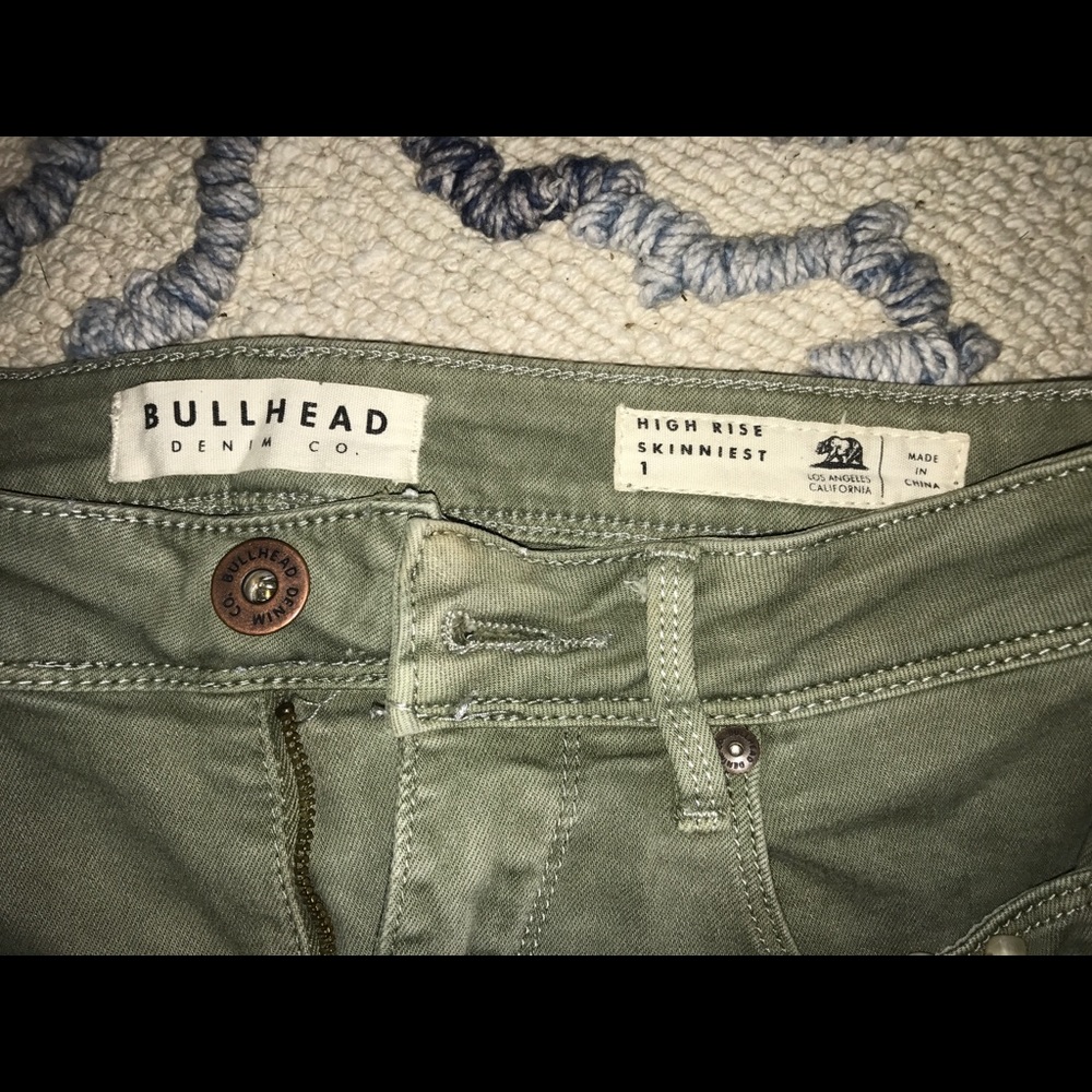 PacSun Bullhead Black Denim Co. Army Green Skinny