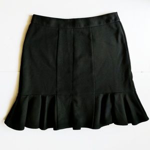 NWT Asos Peplum Hem Mid Thigh Skirt Black Fitted