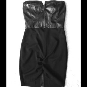 Sexy leather tube dress