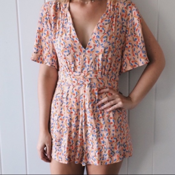 Free People Meet Virginia V- Neck Romper - Picture 1 of 6