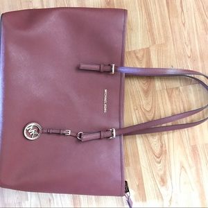 Maroon Michael Kors Tote