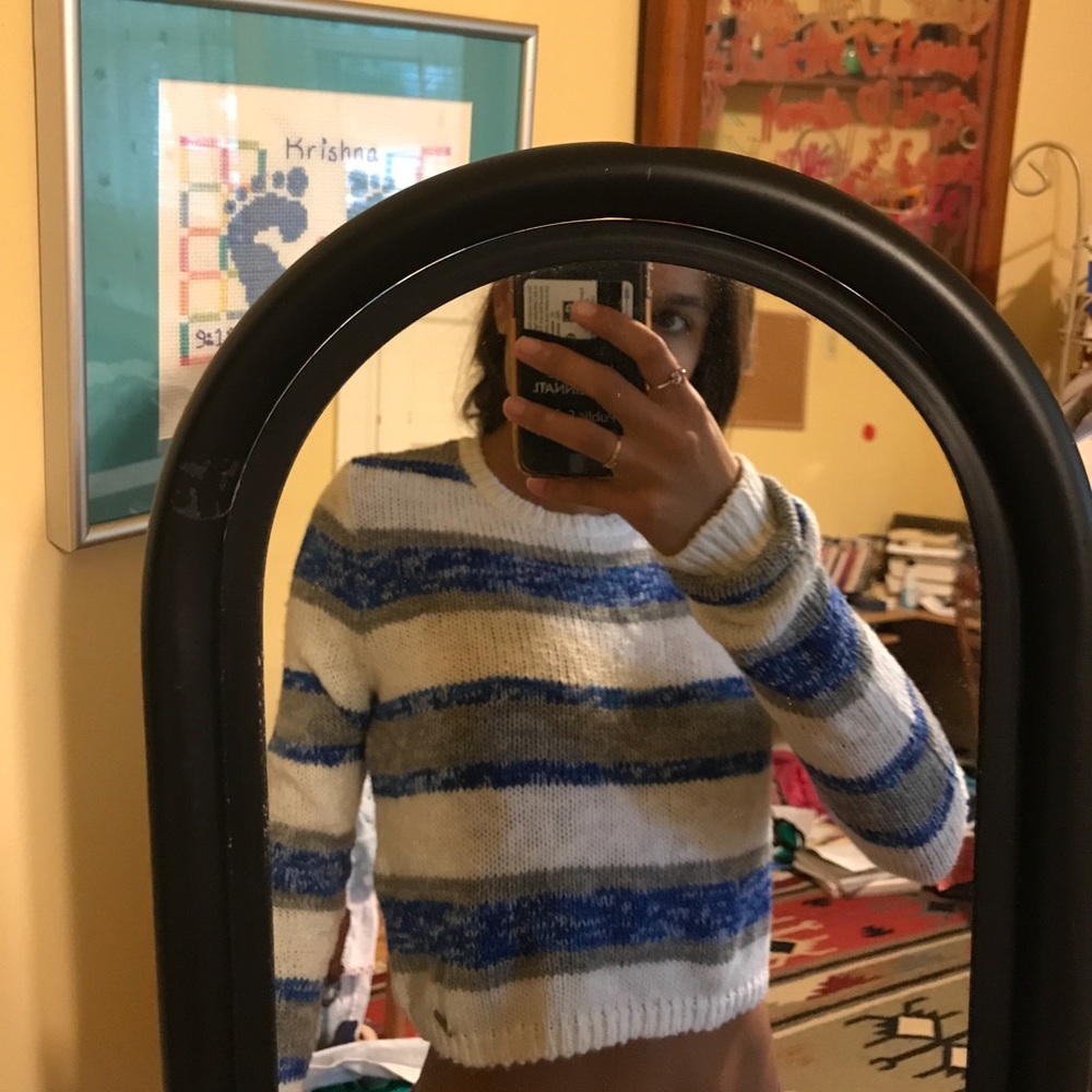 Abercrombie striped crop sweater