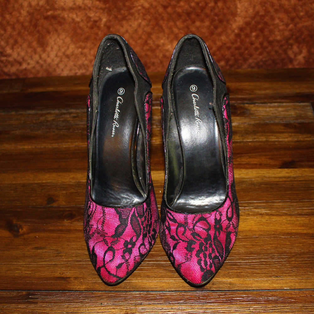 Charlotte Russe pink/black heels.
