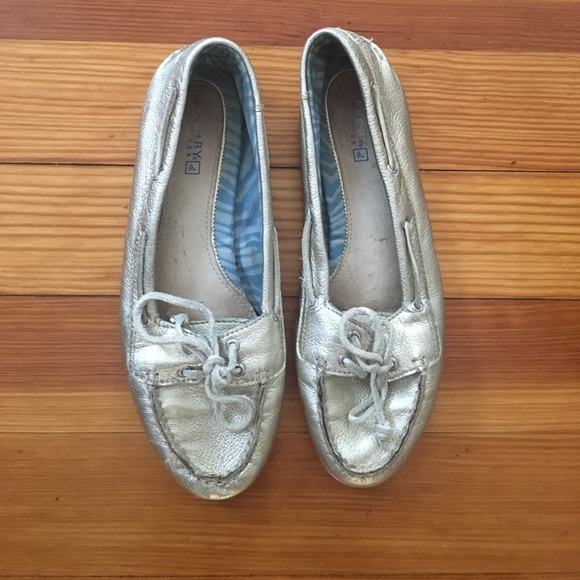 SALE ❤️Metallic Sperry Top-Sider Boat Shoes - Picture 1 of 4
