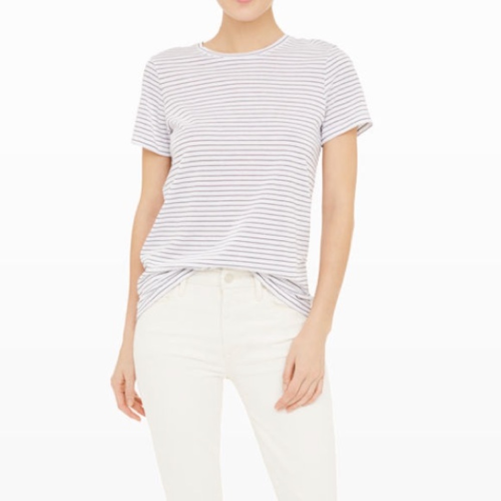 Club Monaco Leary Tee in White/Black Stripes
