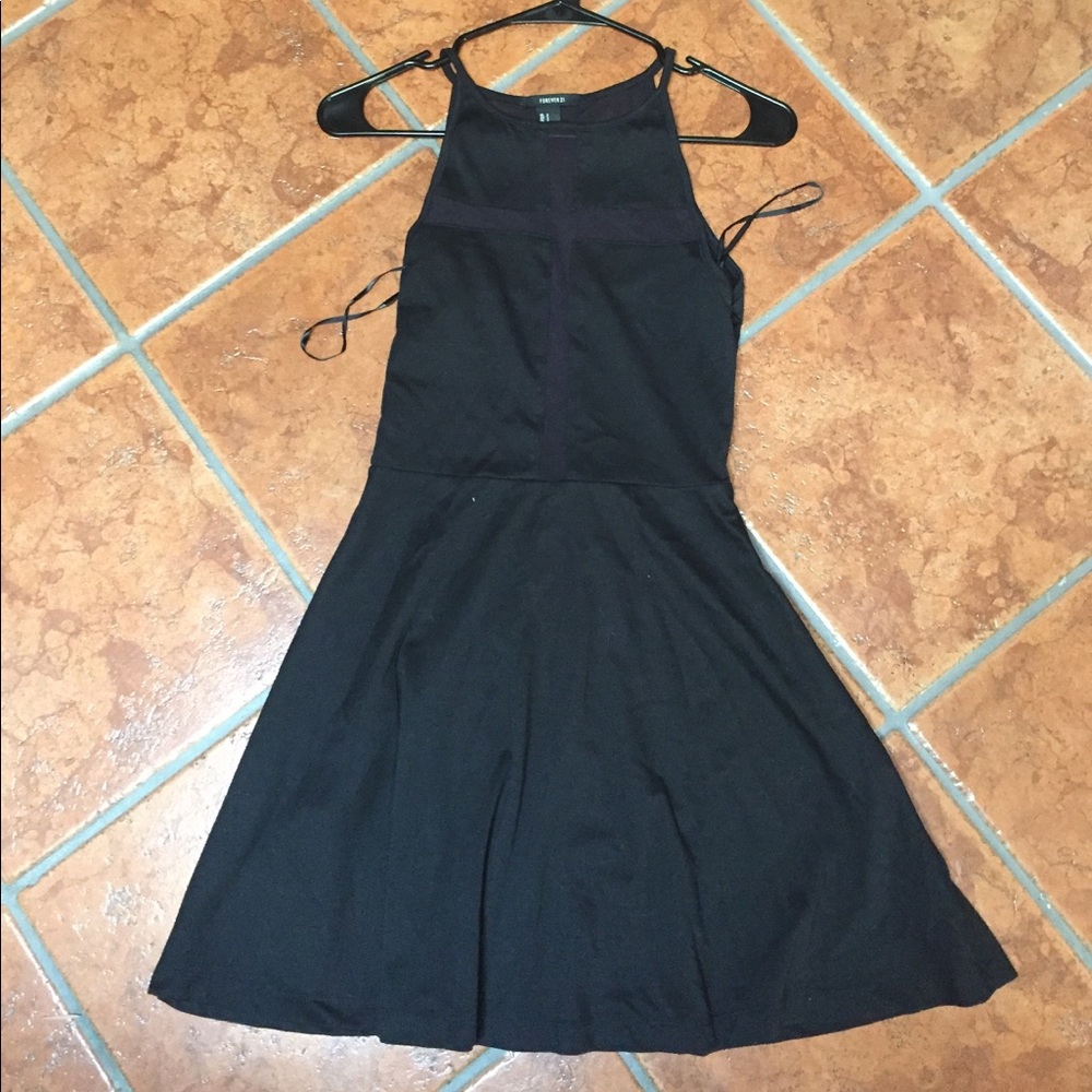 Black Sheer Skater Dress