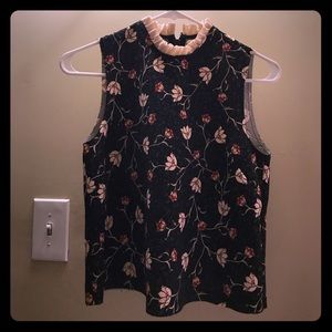 TopShop Zip Back Floral Top