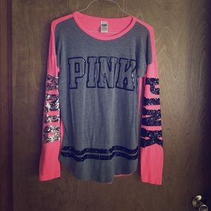 Long sleeve bedazzled PINK shirt