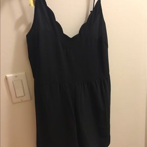 Black Scalloped Romper
