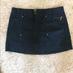 Navy blue mini skirt