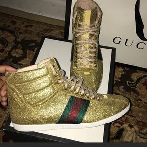 Women's Glitter Web Hightop Gucci sneaker  💕