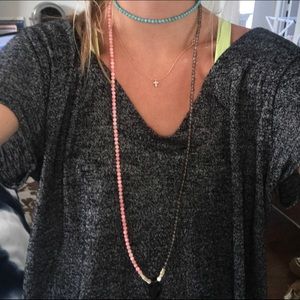 Beaded double wrap necklace