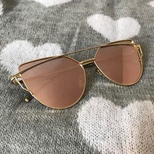 Rose Gold Mirrored Cat Eye Sunglasses