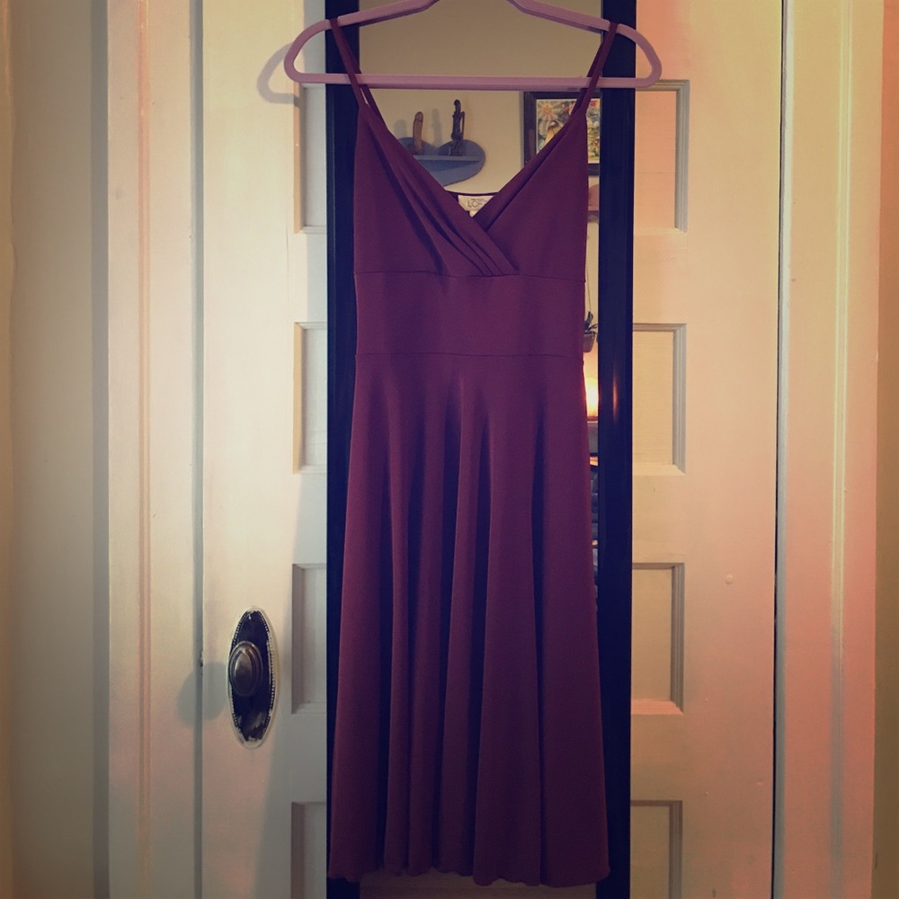 spaghetti strap maroon dress