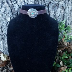 Handmade Choker Vintage SS Navajo Concho