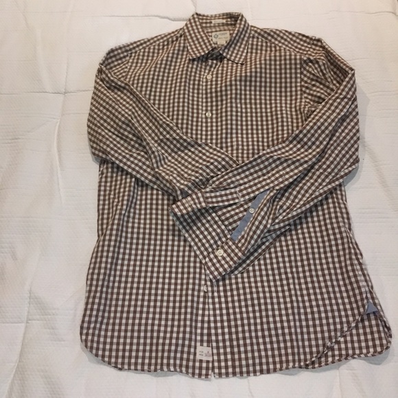 J. Crew brown gingham 2-ply - Picture 2 of 4