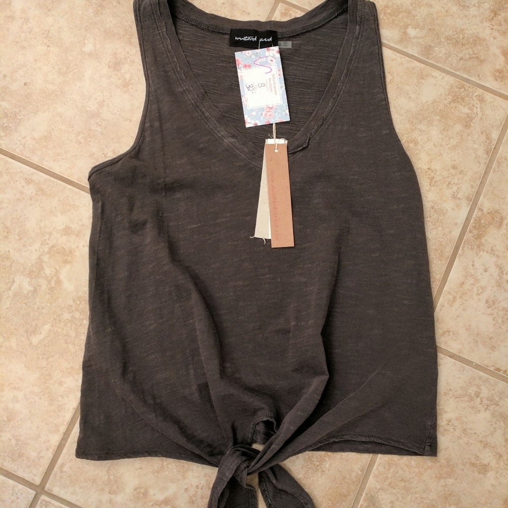 Tie front tank top