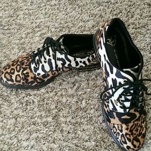 June Ambrose leopard shoes