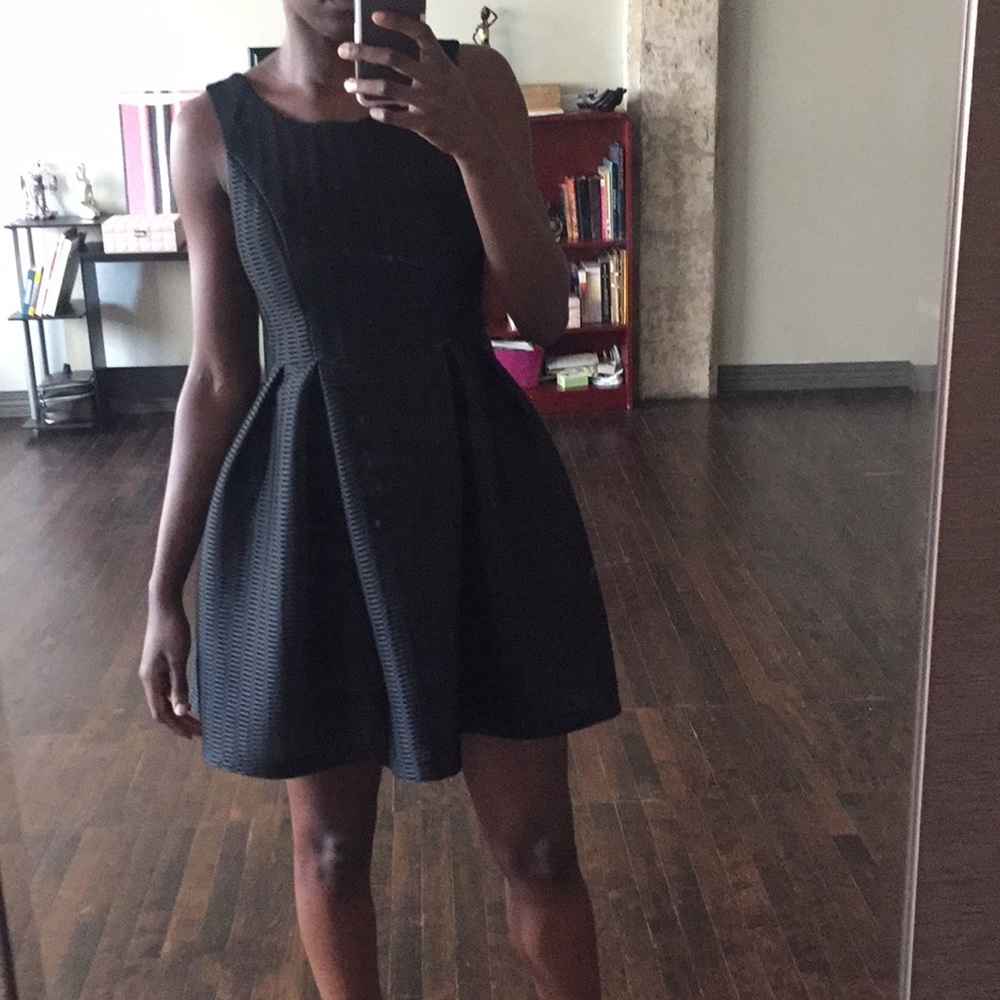 Black skater puffy dress