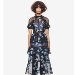 Self-Portrait Floral Fil Coupé Midi dress New 2017 Self-Portrait Floral Fil Coupé Midi dress New 2017