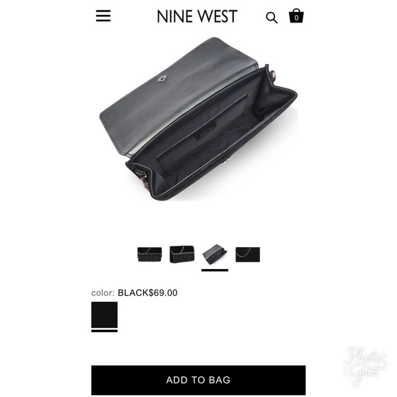 Nine West Ronja Black Velvet Tassel Purse W/ Chain - Picture 3 of 8