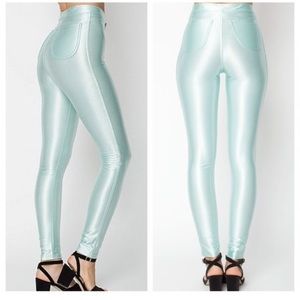 American Apparel Disco Pant Mint XL Shiny Rare