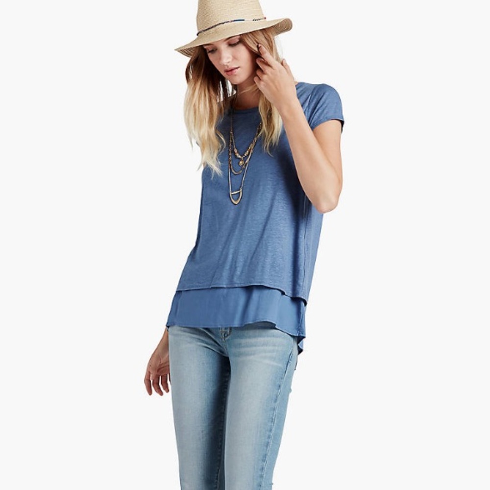 NWOT Lucky Brand cross back layered tee M
