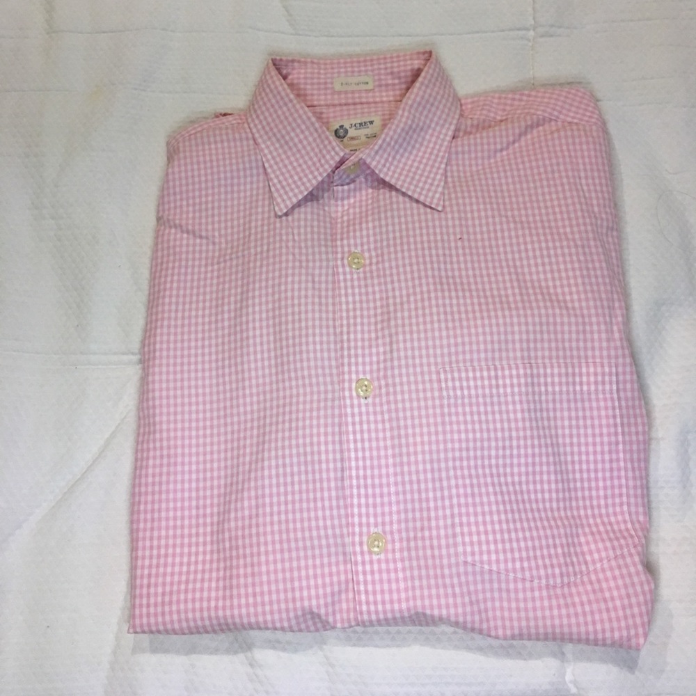 J.crew pink gingham shirt