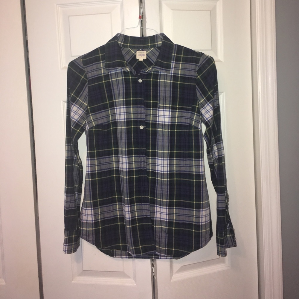 Jcrew women's small  cotton plaid shirt