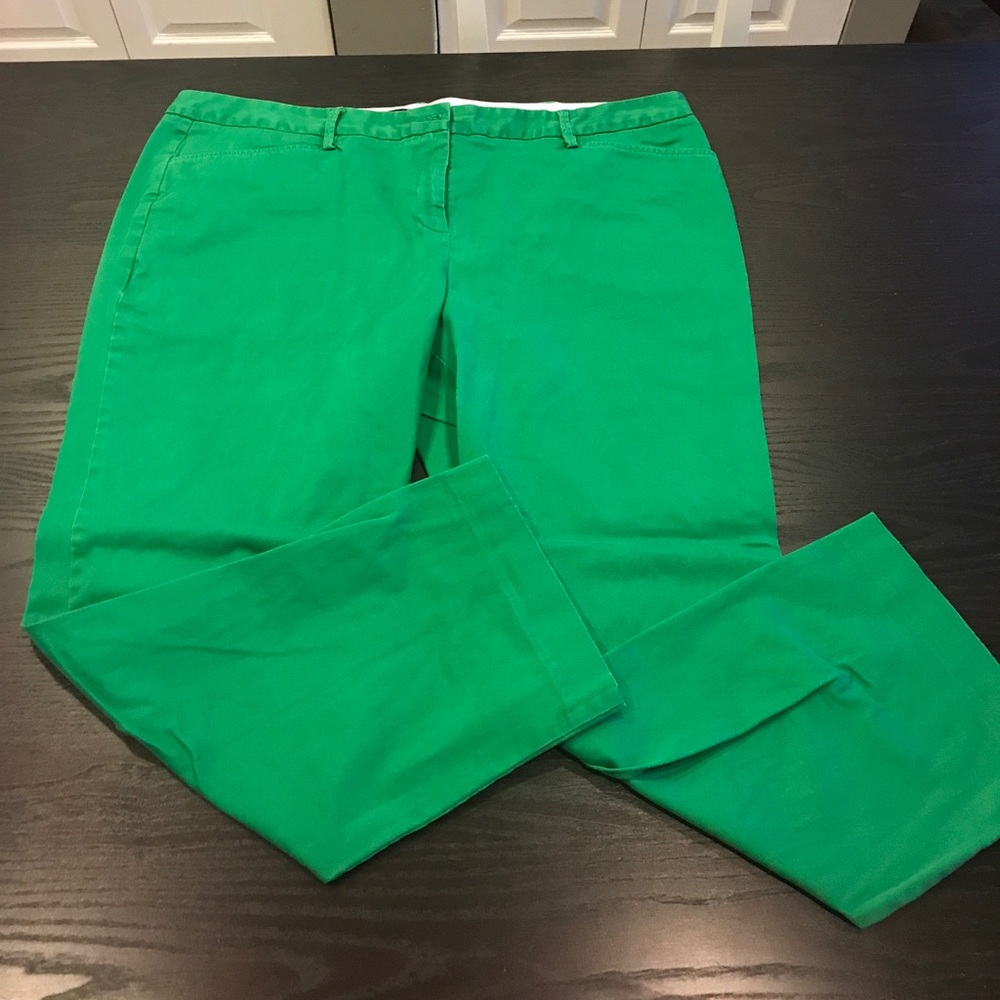 Kelly Green Lands' End Cropped Pants