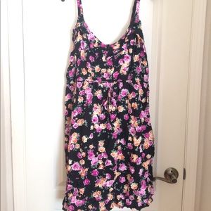 Black and floral print sundress