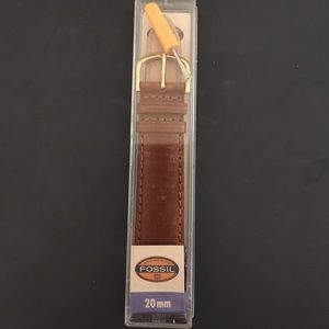 Fossil brown leather replacement watch band 20mm.